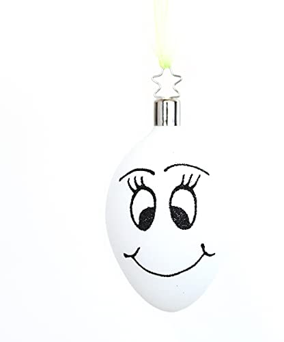 Inge-glas Oster-Hänger Ei MRS. Egg weiß matt Glitter H ca. 8 cm