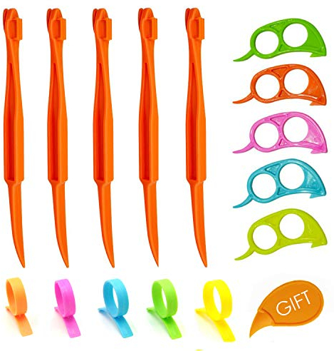Orange Peeler Set Cosmer Orange Peeler Easy Open Citrus Lemon Citrus Peel Cutter Vegetable Slicer Fruit Tools Kitchen Gadgets (15 Pack Colorful)