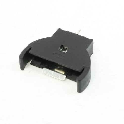 sourcing map Vertical CR2025 Coin Button Cell Battery Holder Socket Black