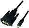 Logilink UA0332 - Câble de raccordement USB-C (3.2 Gen1) vers DVI-D (24+1), FHD 1080p/60 Hz, 3 m Noir