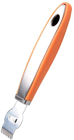 MUZOCT Stainless Steel Lemon Zester Grater with Channel Knife and Hanging Loop Kitchen Peeler Tool