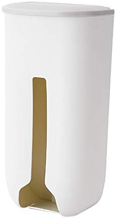 Titular de basura bolsa de plástico bolsa de basura dispensador montado en la pared auto adhesivo bolso colgante caja para el blanco de la cocina