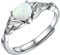ChicSilver 925 Sterling Silver Opal Ring for Women Celtic Knot Ring Adjustable October Birthstone Jewelry