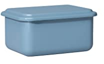 Riess, 0412-125, Vorratsbehälter mit Deckel, 15x11x7cm, Emaille, Design SERVE + STORE, HEIDELBEERBLAU, Gewicht 0,46kg, LBH: 15,7 x 11,7 x 7 cm
