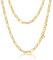 Amberta Cadena Paperclip para Mujer en Plata de Ley 925: 18K Chapada en Oro 4.4 mm 60 cm
