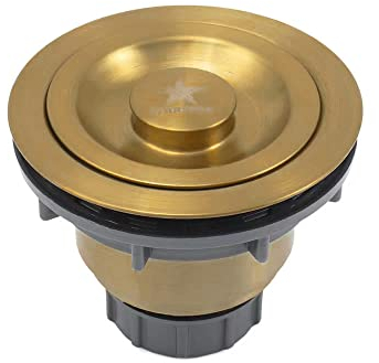 STARSTAR Kitchen Sink Drain Assembly for 3-1/2-inch Sink Opening Size, Strainer and Stopper with Deep Removable Waste Basket, Stainless Steel Sink Basket Strainer (Gold)