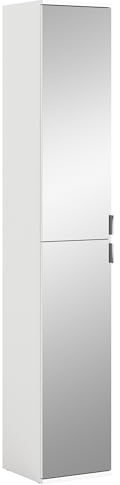 Newroom Hochschrank Weiß Spiegeltüren Mehrzweckschrank 30 cm tief Flur