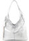 modamoda de - T155 - Shopper Schultertasche Large aus ital. Leder , Farbe:Silber