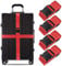 Koffergurt Set, gepäckband, kofferbänder, koffergurte Personalisierte Identifikation Verstellbare Rutschfestes Reisezube (Rot, 4 Stück Set)