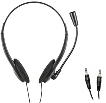 ZOREI Cuffia con Microfono per PC, Doppio Jack 3,5mm, Audio e Microphone Separato, Auricolari Tradizionale