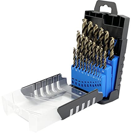 NORTOOLS 25 Stück HSS M35 Cobalt 5% Metallbohrer Bohrer DIN338 mit 135 °Split Point 1-13 mm x 0,5 mm