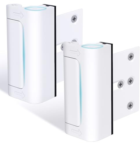 2 Pack AceMining Door Reinforcement Lock Withstands 800lbs of Force - White Extra Child Proof Door Lock with 8 Screws Prevents Unauthorized Entry,Add a Door Security Lock for Home Safety & Privacy