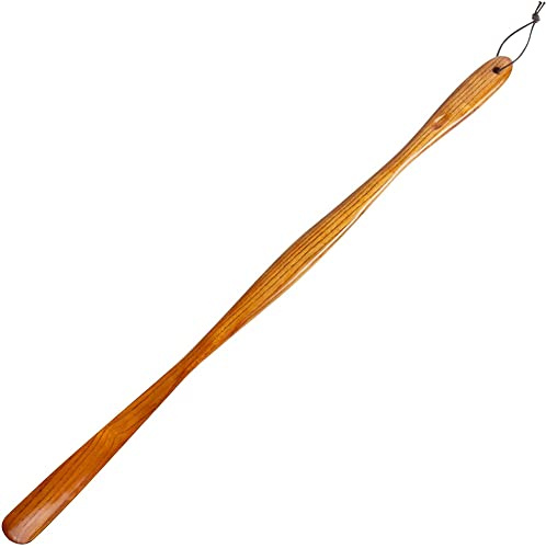 Zunedhys Long chausse-pied ne pas la taille en bois long 75 cm grain de bois tendance, jaune, Taille Unique