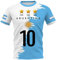 YuanDiann L'Argentine remporte des t-shirts commémoratifs 3 étoiles avec impression de drapeau 2022 pour la Coupe du monde de football en jersey à manches courtes et col rond pour homme et femme