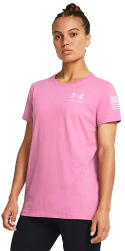 Under Armour Nouveau T-shirt Freedom Banner pour femme, (660) Bord rose / / Rose, XX-Large
