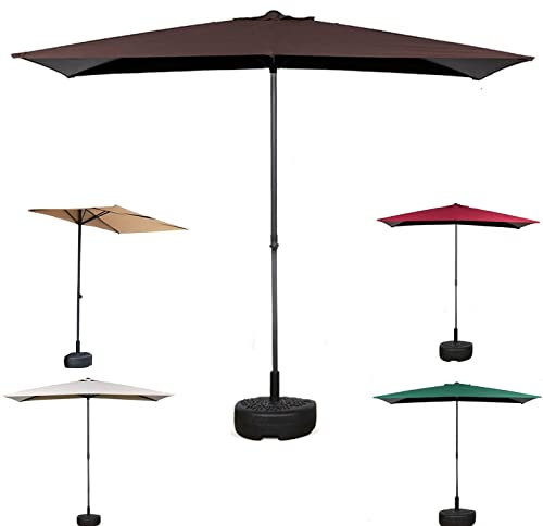 ESCOLL Sombrilla de Media Pantalla for Balcón Pequeño, Repele Agua Sombrilla Pared Terraza Exterior, Rojo, Verde, Blanco Tela de Poliéster Parasol Protección UV (Color : Natural)