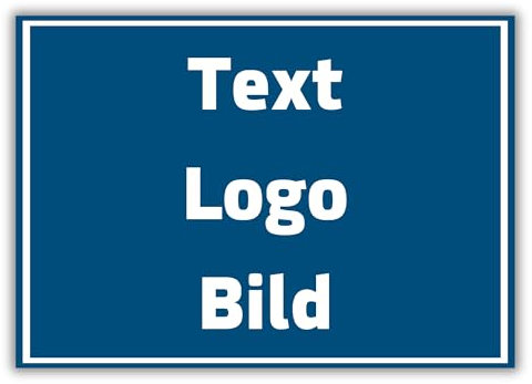 DIN A3 Personalisierbares Hinweisschild mit eigenem Wunschtext, Schild mit eigenem Text, Text schwarz Schild, 297 mm x 420 mm | Made in Germany | (Blau)