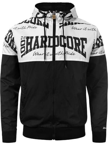 100% Hardcore Windbreaker The Brand | Black/White | Gabber Jacke Herren (L)
