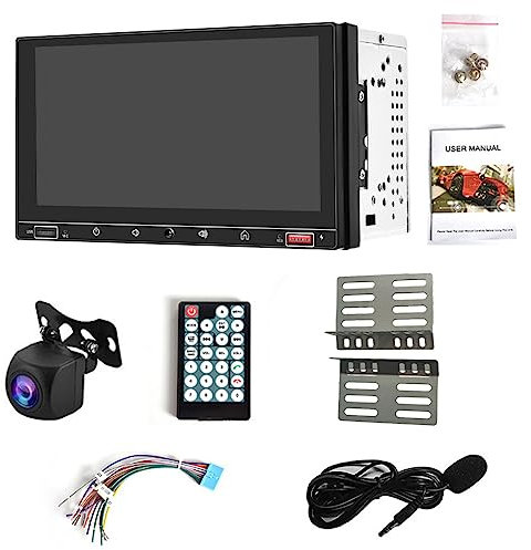 lerwliop Métal Double Din Automobiles Tableau de bord Lecteur MP5 7 pouces 4.2 Carte mémoire Musique Vidéo Audio Radio sans fil