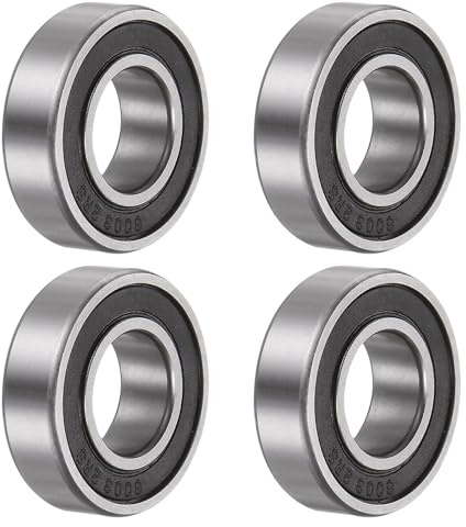 QUARKZMAN 4Stück 6003-2RS Kugellager Rillenkugellager Bearing Chromstahl Z2 Doppelt Gummierte Abgedichtete Lager Skateboard Kugellager Kugellager Set 17mmx35mmx10mm Silber Schwarz