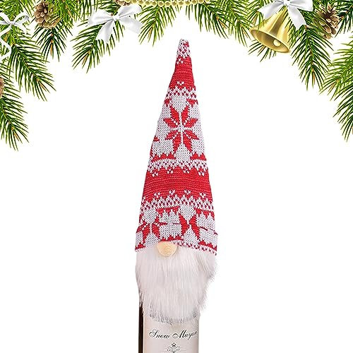 SOYDAN Toppers pour bouteilles de vin, couverture de vin de Noël, mignonne et tricotée, décoration pour bouteilles de Noël pour décorations de fête sur la table à manger de Noël, Toppers