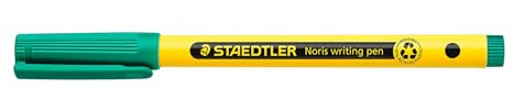 STAEDTLER Noris 307 Fineliner – Grün, 0,6 mm, einzeln | Aus 97 % recyceltem Kunststoff, DRY SAFE Tinte auf Wasserbasis – robust – Art.-Nr. 307-5