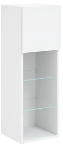 vidaXL TV-Schrank mit LED-Leuchten Weiß 30,5x30x90 cm