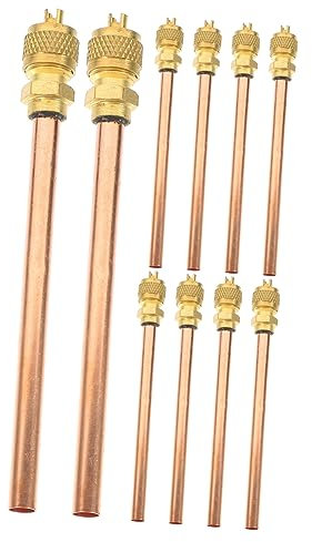BESTonZON Le Climatiseur 10 Pièces Accessoires De Vanne De Remplissage De Fluide Frigorigène Vannes De Remplissage Ca Accès Vlaces Pour Frigo Cuivre Réfrigérateur Clapet Anti-retour