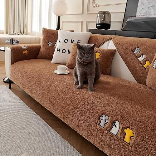 YWQJL sofabezug U Form eck L Form,Sofa überzug Geeignet für 3/4/2/1Sitzplätze Couch überzug Rutschfester Sofa Cover Schutz vor Kratzern für Katzen und Hunde sofadecke(A-7,70x210cm)
