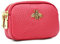 QIUTIMIY Femmes en Petit Sac À Main Pochette Cash Mini Porte-Monnaie Double Poche À Fermeture Éclair avec Porte-clés,Rouge