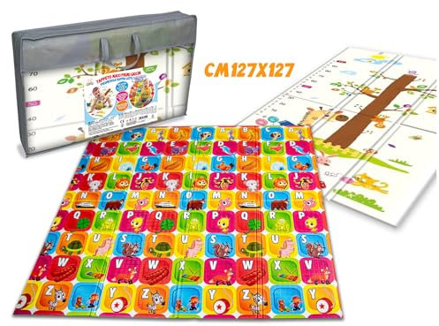 Teorema Giocattoli- GoGo Gioco Pieghevole 127x127cm, Tappeto per Bambini e Neonati, Doppio Lato, Morbido e Facile da Pulire, Facilmente trasportabile, 80122