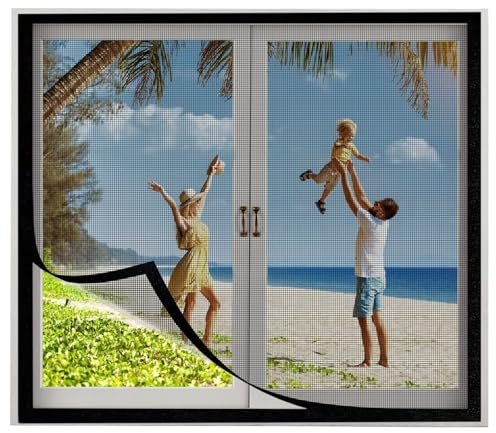 Moustiquaire Porte Caravane 55x120cm Moustiquaire de Fenêtre Moustiquaire Anti-Insectes Lucarne Grillage Fin Moustiquaire Fenêtre Maille Fine Noir