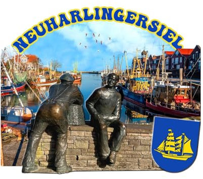 Souvenir Magnet Neuharlingersiel 8,5 x 7 x 1 cm Kühlschrankmagnet Stadt Deko GCG 719573