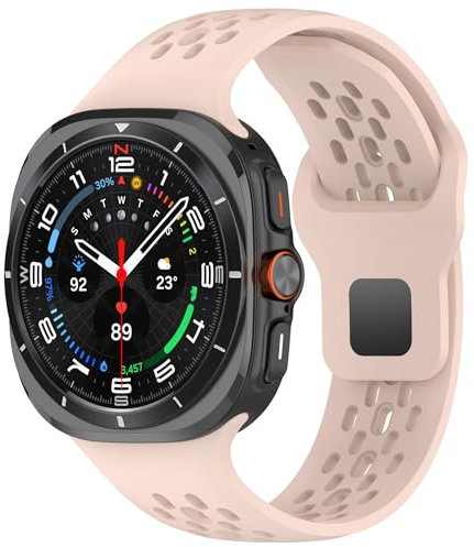 TiMOVO Sport Band compatibile con Samsung Galaxy Watch Ultra 47mm(2025/2024), Cinturini di Ricambio in Morbido Silicone Sportivo e Traspirante per Uomini e Donne, Rosa Nebulosa