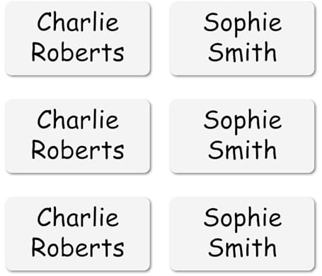 QuoteMyWall 66 Stick On Clothing Labels for Care Home Clothes Stationery | No Iron Washable Personalised Nursing Home Name Sticker Tags School Children Kids Nursery Day Care Washing Machine Safe