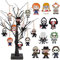 Quixotical Halloween Holzornament für Baum, 10 Stück Horrorfilmfiguren Hängedekorationen, Baumschmuck, für Party und Wohnkultur