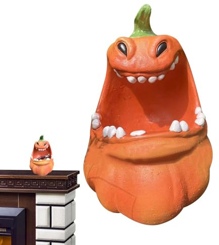 jlceh Contenedor de almacenamiento de calabaza,Caja de almacenamiento de calabaza,Resina de bandeja para servir calabaza espeluznante | Caja de almacenamiento de calabaza, decoración, pequeños