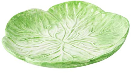 FONDOTIN 2 Stk Platte Blattförmige Platten süße Kinder Geschirr teller für kinder kinderteller kinderschmuck mini süßigkeiten Geschirr Schüssel Chinakohl Schüssel Keramik Green