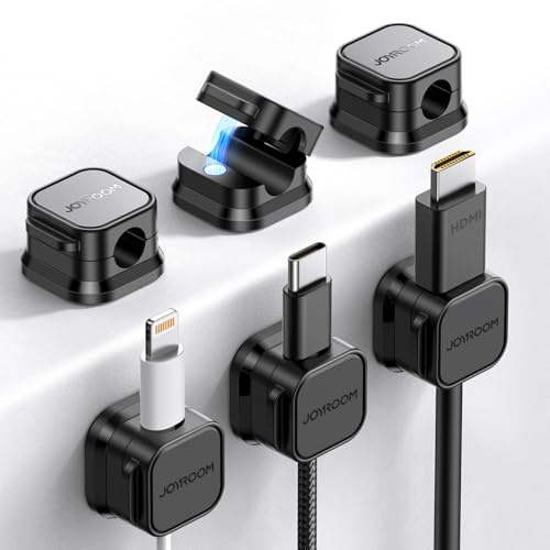 Joyroom - magnetischer Kabel-Organizer - Organizer Set 6 Stück mit 60°-Drehmechanismus Schwarz