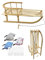Kinderschlitten [Holzschlitten mit Rückenlehne] Schneeschlitten Rodelschlitten mit Lehne Davoser Schlitten Rodel mit Rückenlehne und Zugseil 90cm + GRATIS Handwärmer