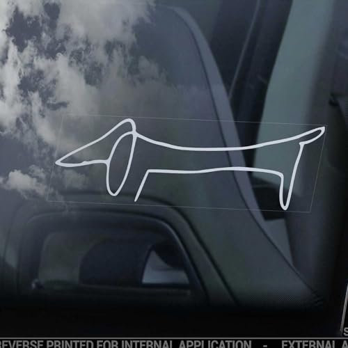 LMMIXEE Dackel-Aufkleber, Auto-Aufkleber, Fensteraufkleber, Teckel, Picasso, Hundeschild, Aufkleber, Hund, Mutter, Vater, Vinyl, gestanzt, lustig, Dackel, Geschenk