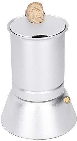 Akozon Nordic Italian Stovetop Moka Pot Maker - 3-Cup for Induction Cooktops - Classic Coffee Brewer for Home Use