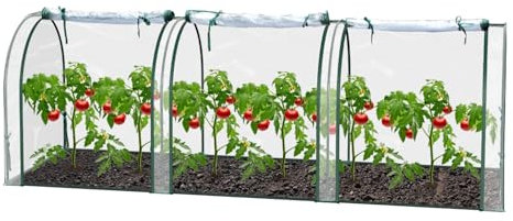 ISOISL Gewächshaus Klein PVC Foliengewächshaus Balkon Stahlrohrgestell Treibhaus für Balkon, Garten, Tomatenhaus 270*90*90cm, Transparent