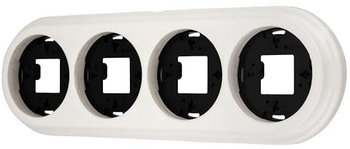Aufputz Porzellan Retro Rahmen 4-fach, Serie QR1 weiß