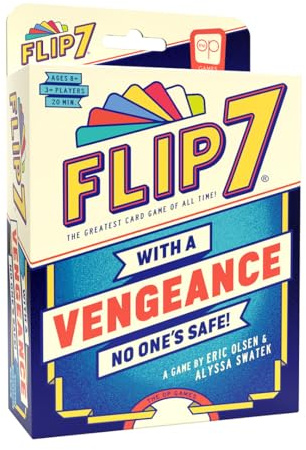 Flip 7: with a Vengeance Kartenspiel | Standalone Press-Your-Luck-Spiel | Take-that-Aktionskarten | Schnelles Familien- und Partyspiel ab 8 Jahren