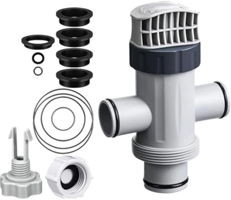 14 Pcs Pool Filter Replacement Parts, Dual Split Hose Valve & Drain Cap Kit for Intex Sand Filter Pumps