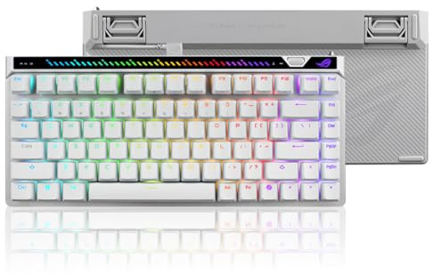 ROG Falchion Ace 75 HE Gaming-Tastatur mit im laufenden Betrieb austauschbaren magnetischen HFX V2X-Schaltern, Rapid Trigger Toggle, 8000-Hz-Abtastrate, Einstellrad, PBT-Tastenkappen (Weiß)
