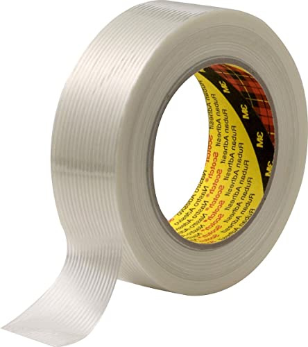 Scotch Ruban Adhésif de Renforcement et Cerclage 8956, 25 mm x 50 m | Transparent