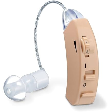 Beurer HA 50 Amplificatore Acustico Singolo, Discreto con Intervallo di Frequenze Esteso, Incl. pratica batteria di ricambio, Riproduzione senza fruscio, Adatto per chi ha limitata capacità uditiva