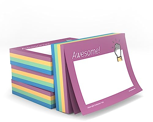 Ulassa Kudos Haftnotizen mit Motiv - ENGLISH - 200 Sticky Notes (4x50 Blatt) Klebezettel mit Text Awesome - Great Job - Thank You - Very Happy - steigert die Wertschätzung & Motivation